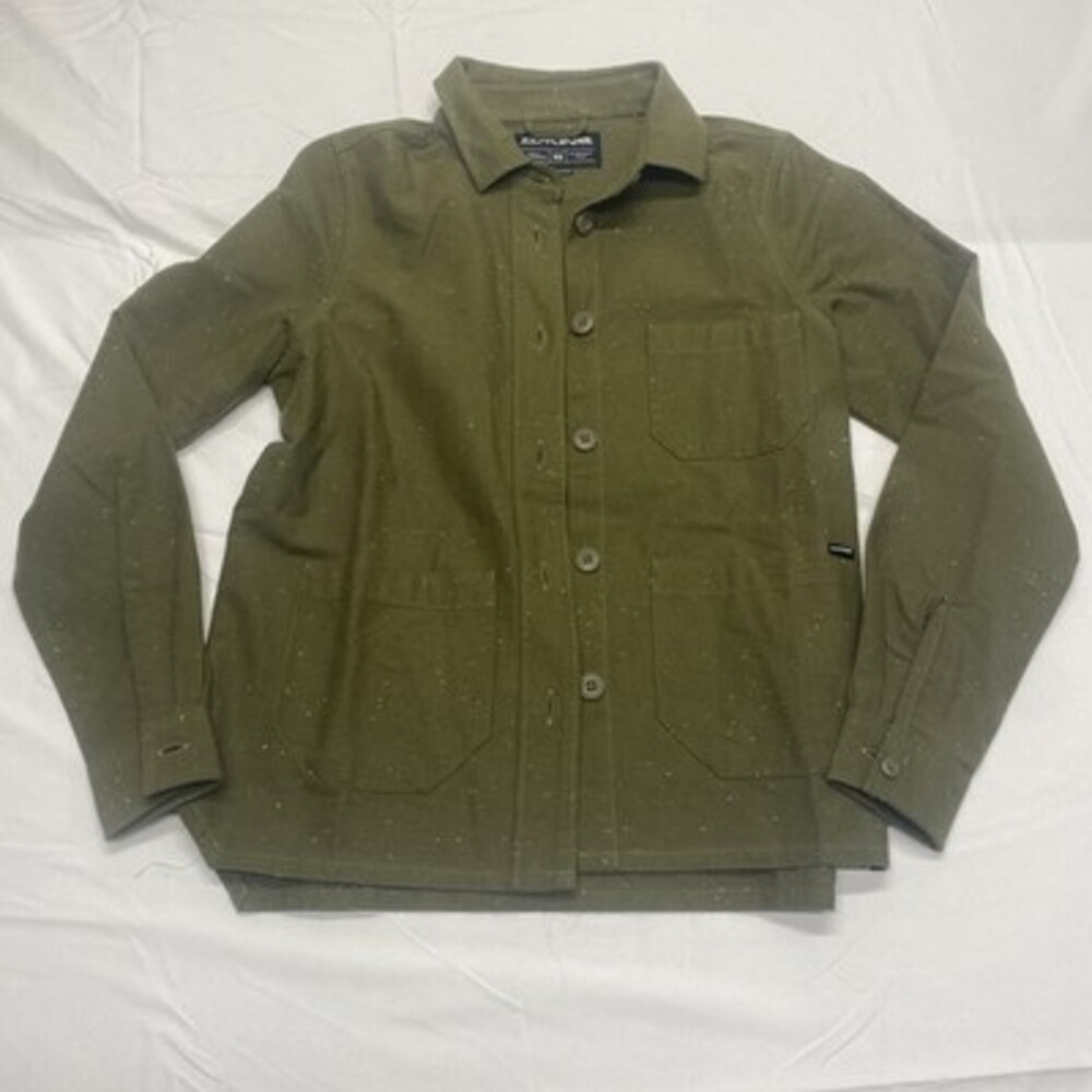 NWOT Dakine Men's XS Olive Green Speckled Twill Chore Jacket Button Down Shacket